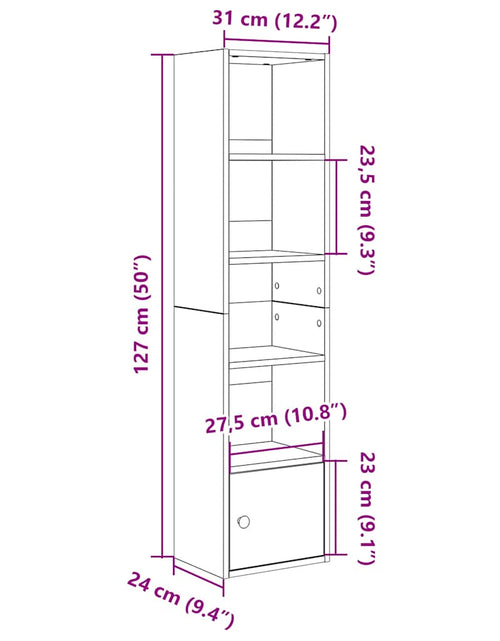 Загрузите изображение в средство просмотра галереи, Bibliotecă, stejar sonoma, 31x24x127 cm, lemn prelucrat
