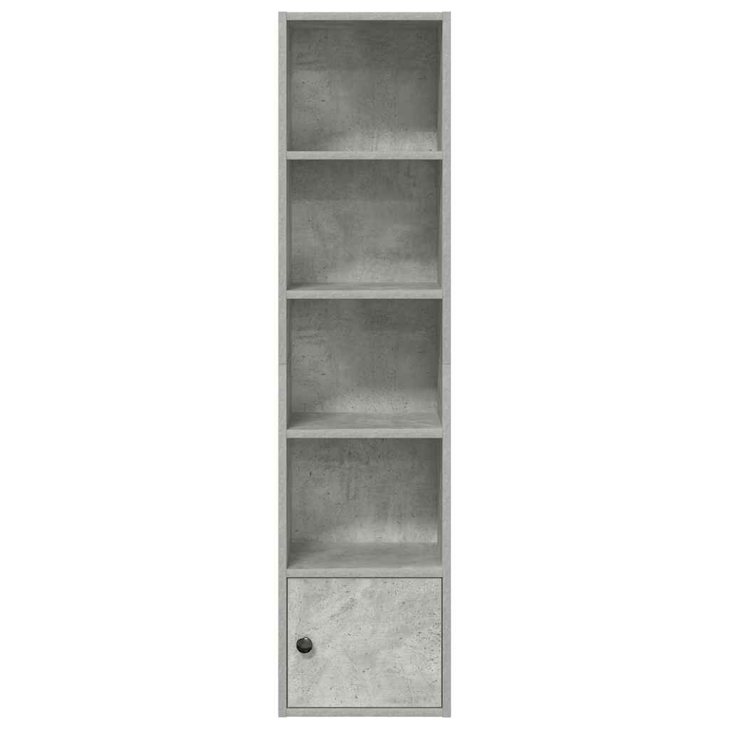 Bibliotecă, gri beton, 31x24x127 cm, lemn prelucrat