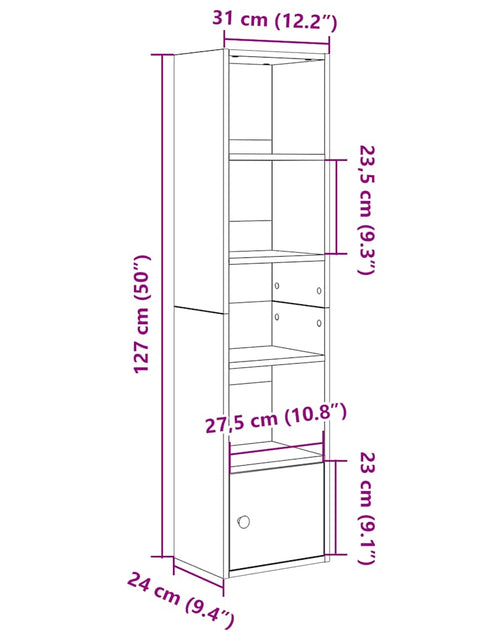 Загрузите изображение в средство просмотра галереи, Bibliotecă, gri sonoma, 31x24x127 cm, lemn prelucrat
