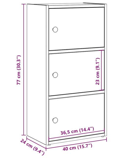 Încărcați imaginea în vizualizatorul Galerie, Bibliotecă Stejar negru 40x24x77 cm Lemn prelucrat
