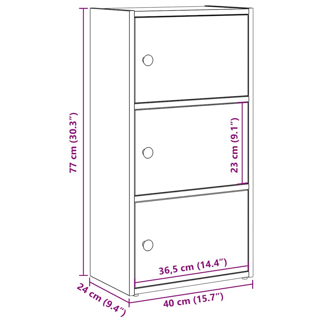 Bibliotecă Lemn vechi 40x24x77 cm Lemn prelucrat