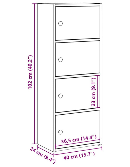 Încărcați imaginea în vizualizatorul Galerie, Bibliotecă albă 40x24x102 cm din lemn prelucrat
