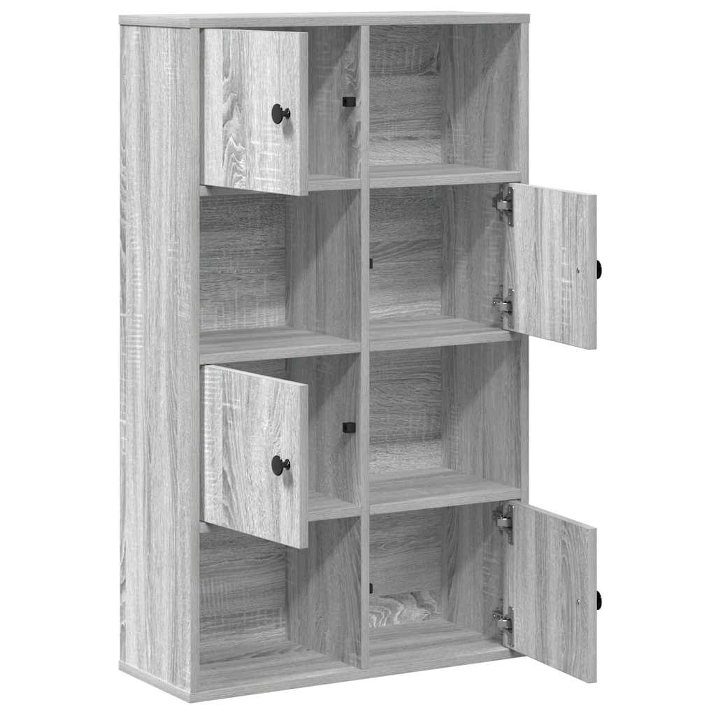 Bibliotecă, gri sonoma, 60x24x101,5 cm, lemn prelucrat