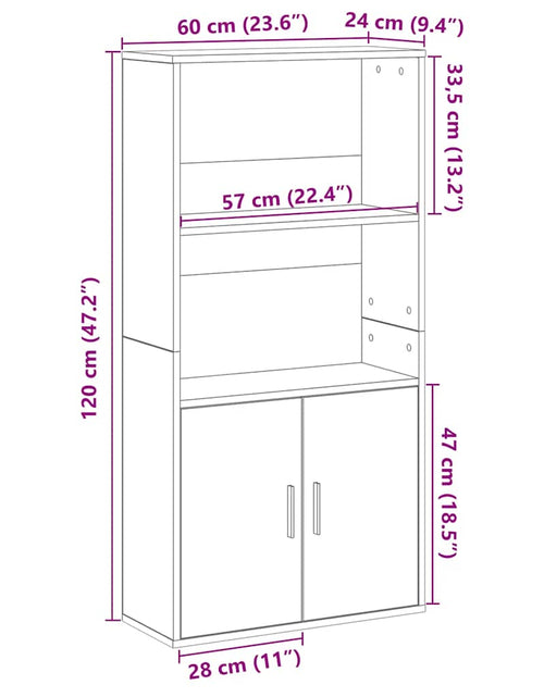 Încărcați imaginea în vizualizatorul Galerie, Bibliotecă Stejar negru 60x24x120 cm Lemn prelucrat
