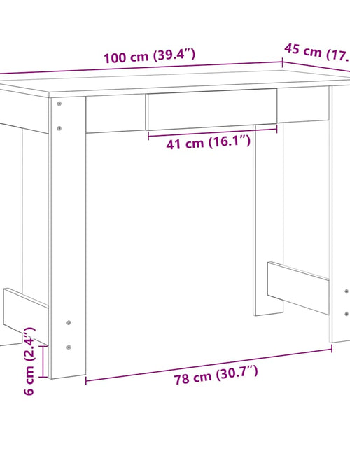 Încărcați imaginea în vizualizatorul Galerie, Birou, gri beton,100x45x75 cm, lemn compozit
