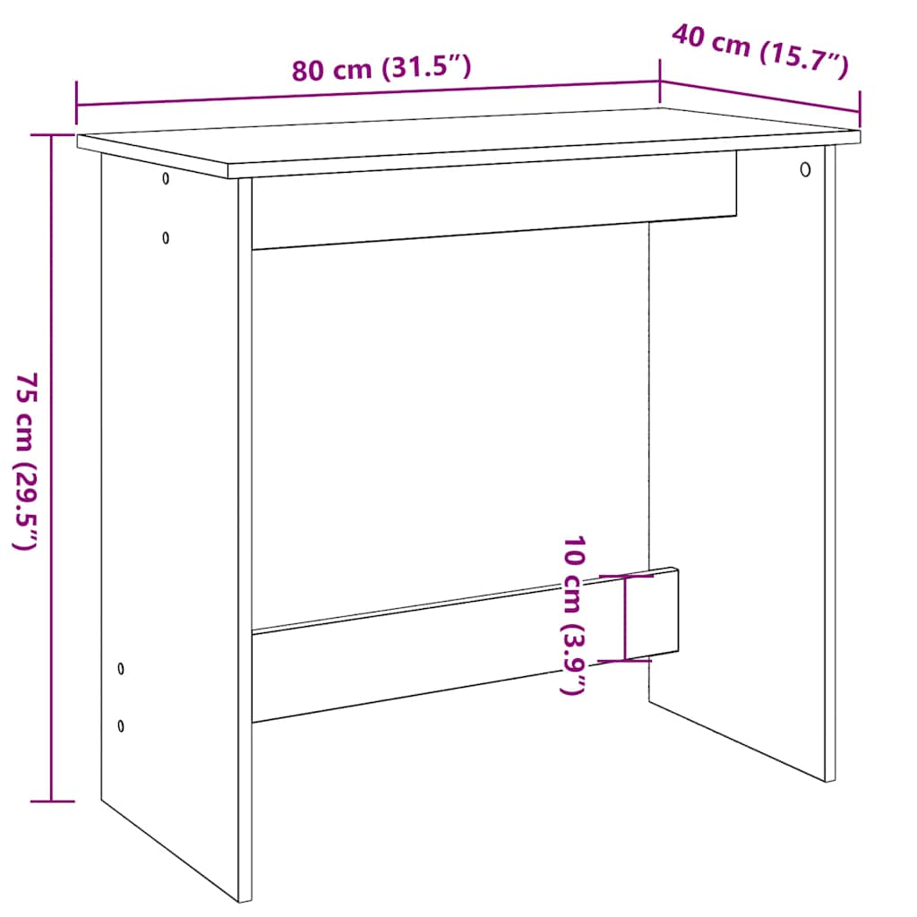 Birou, gri beton, 80 x 40 x 75 cm, PAL