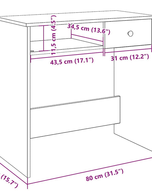 Încărcați imaginea în vizualizatorul Galerie, Birou, lemn învechit, 80x40x75 cm, lemn prelucrat
