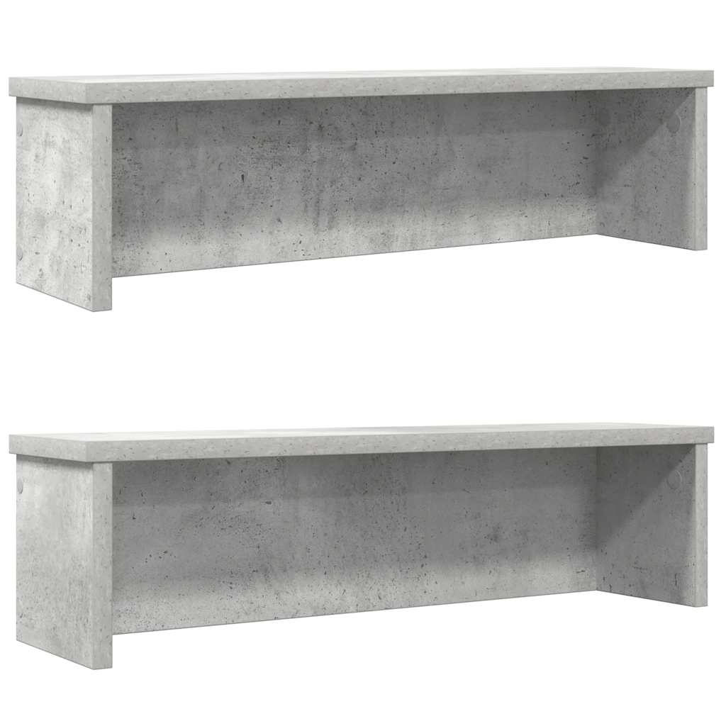 Rafturi de bucătărie stivuibile 2 buc Beton Gri 60x15x16 cm