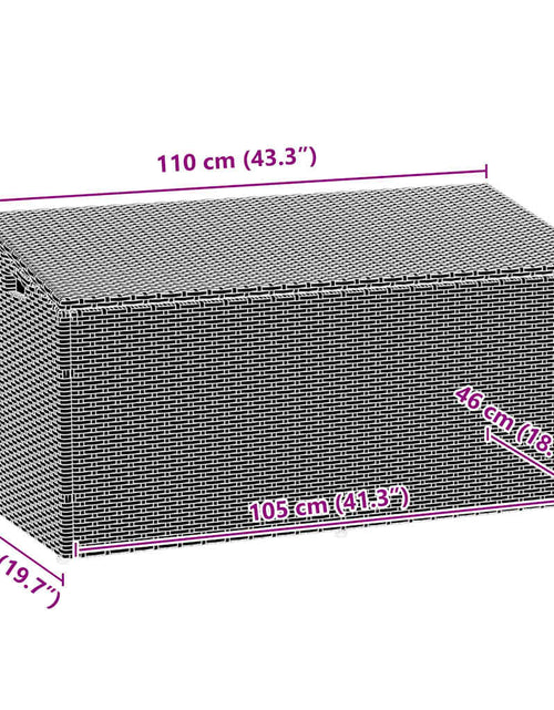 Загрузите изображение в средство просмотра галереи, Cutie de depozitare de grădină maro 110x50x58 cm polirattan
