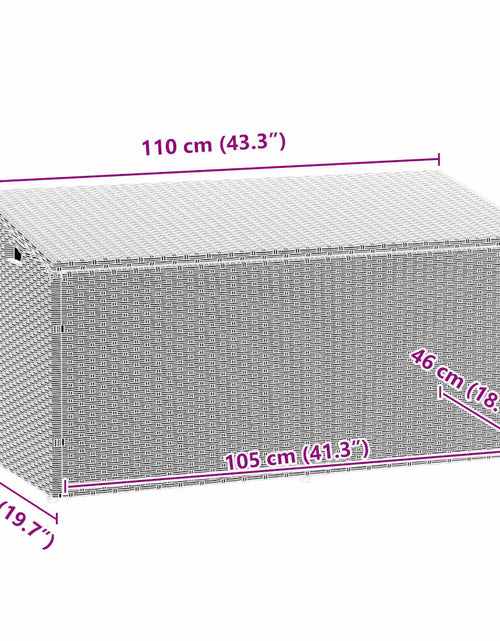 Загрузите изображение в средство просмотра галереи, Cutie de depozitare grădină gri deschis 110x50x58 cm polirattan
