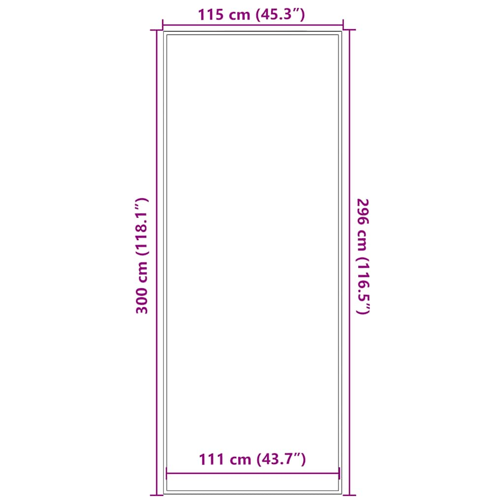 Covoraș antracit 115x300 cm