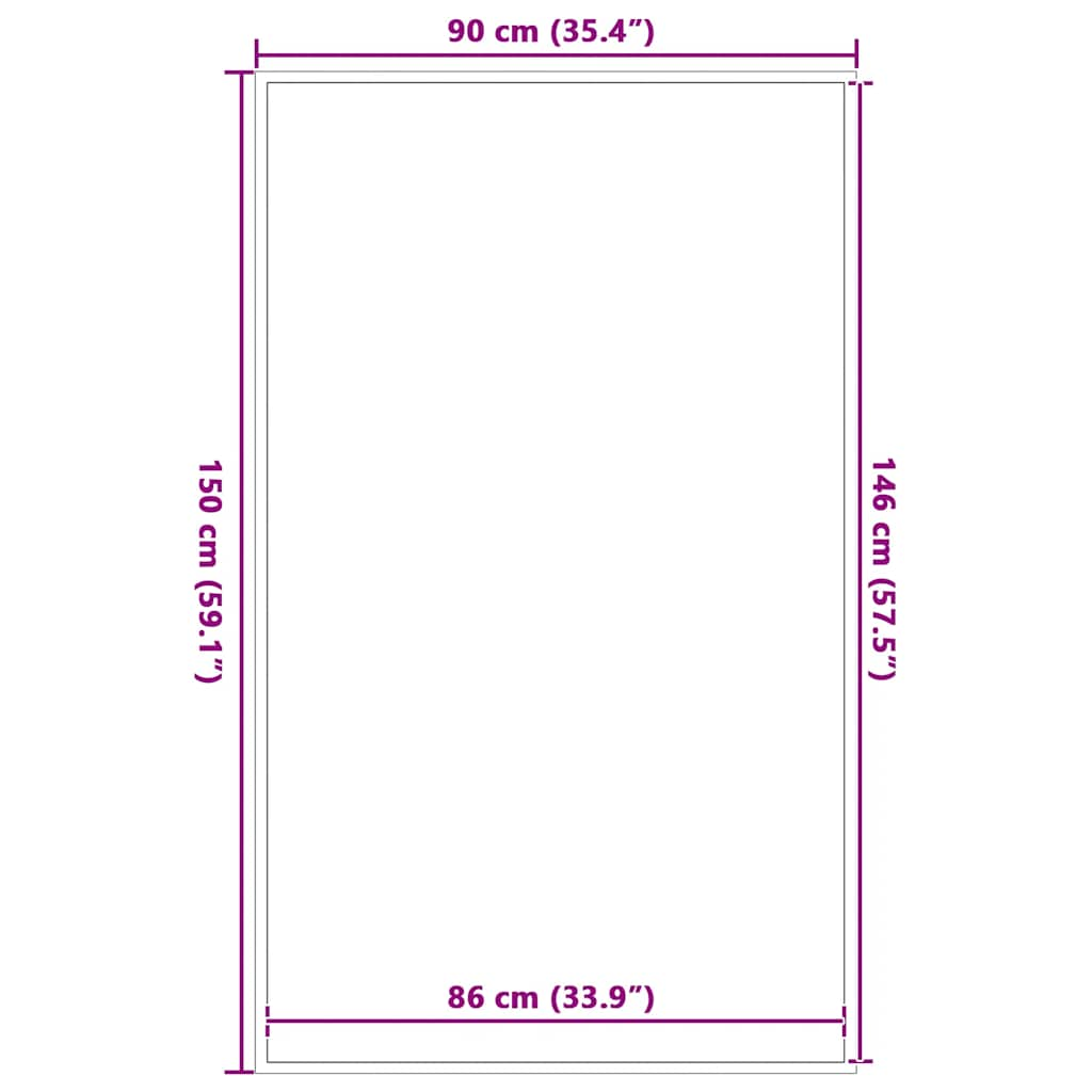 Covoraș Dună Neagră și Gri 90x150 cm