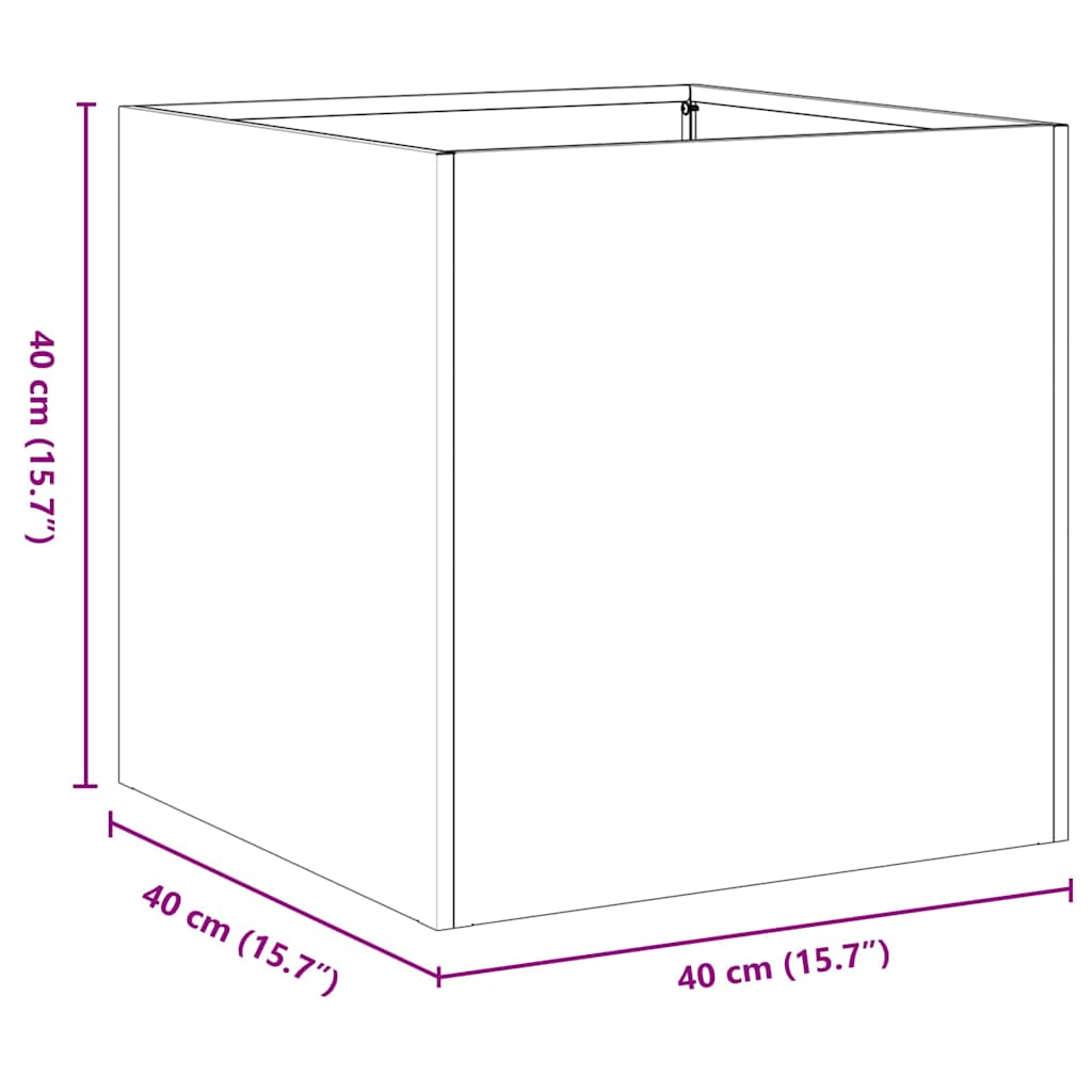 Jardinier negru 40x40x40 cm Oțel laminat la rece