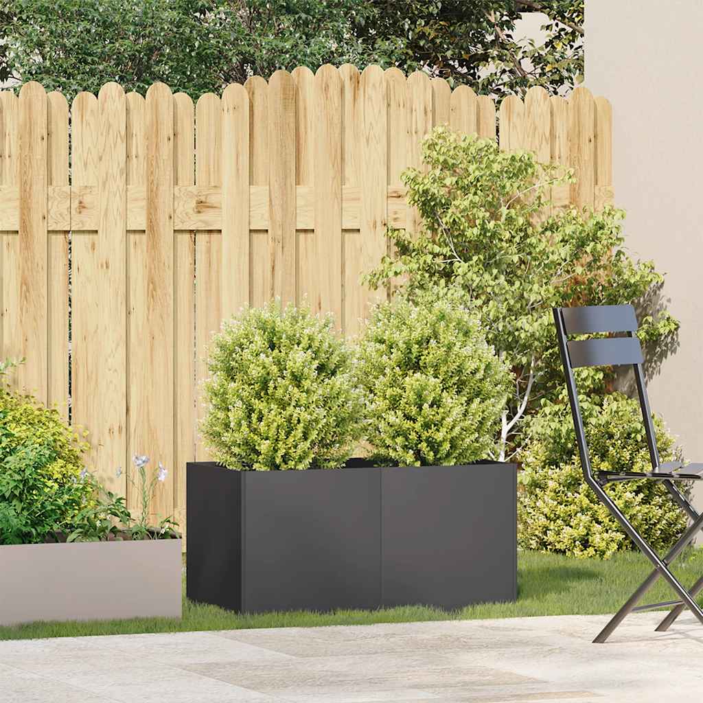 Jardinier negru 80x40x40 cm Oțel laminat la rece