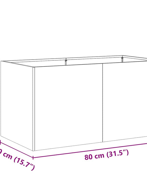 Încărcați imaginea în vizualizatorul Galerie, Jardinier negru 80x40x40 cm Oțel laminat la rece
