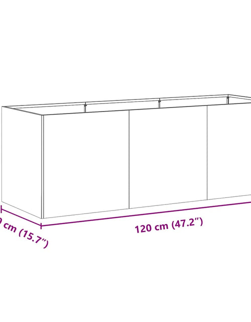 Încărcați imaginea în vizualizatorul Galerie, Jardinier negru 120x40x40 cm Oțel laminat la rece
