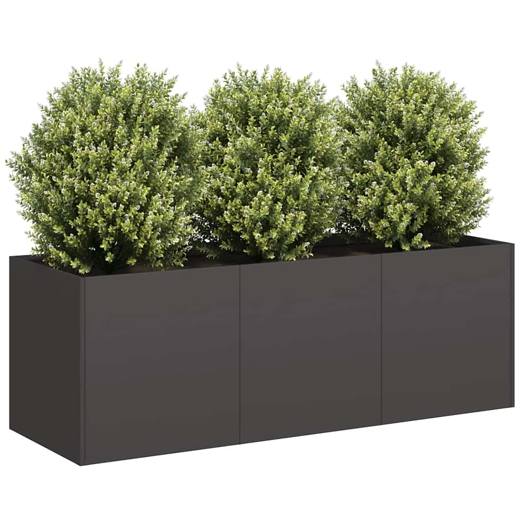 Jardinier negru 120x40x40 cm Oțel laminat la rece