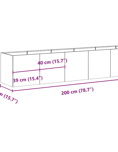 Încărcați imaginea în vizualizatorul Galerie, Jardinier alb 200x40x40 cm Oțel laminat la rece
