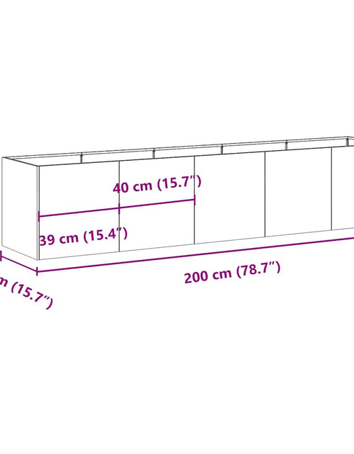 Încărcați imaginea în vizualizatorul Galerie, Jardinieră Rusty 200x40x40 cm Oțel pentru intemperii
