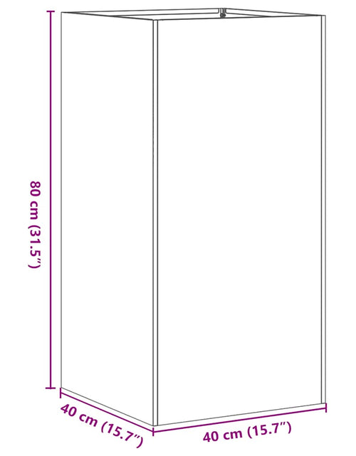 Загрузите изображение в средство просмотра галереи, Jardinier negru 40x40x80 cm Oțel laminat la rece
