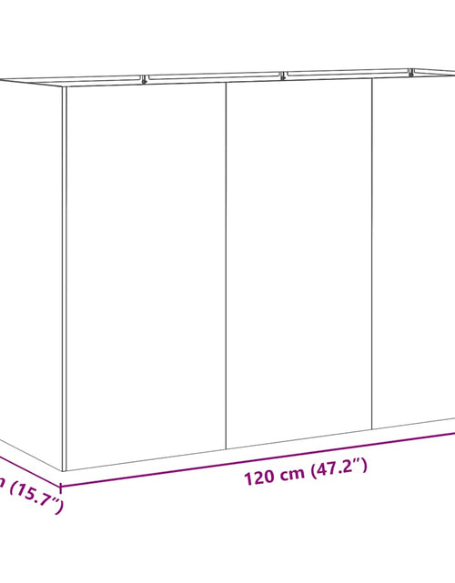 Încărcați imaginea în vizualizatorul Galerie, Jardinier negru 120x40x80 cm Oțel laminat la rece
