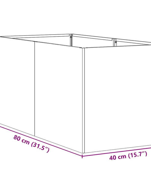 Încărcați imaginea în vizualizatorul Galerie, Jardinier negru 40x80x40 cm Oțel laminat la rece
