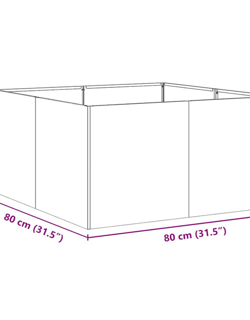 Încărcați imaginea în vizualizatorul Galerie, Jardinier negru 80x80x40 cm Oțel laminat la rece
