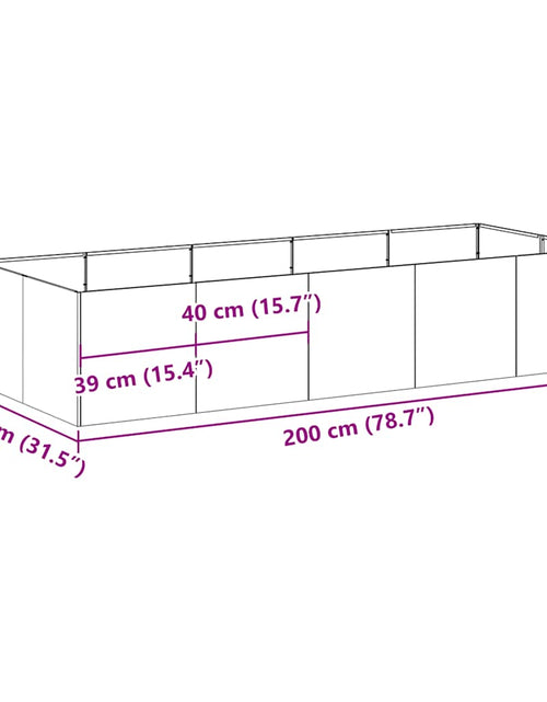 Încărcați imaginea în vizualizatorul Galerie, Jardinieră Rusty 200x80x40 cm Oțel pentru intemperii
