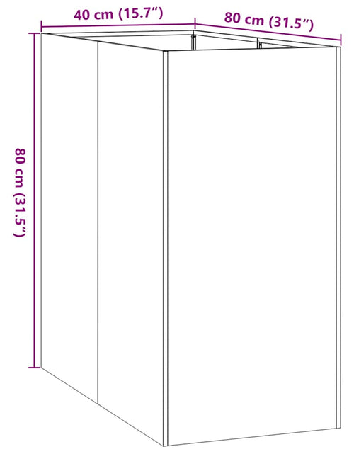 Încărcați imaginea în vizualizatorul Galerie, Jardinieră verde măsline 40x80x80 cm oțel
