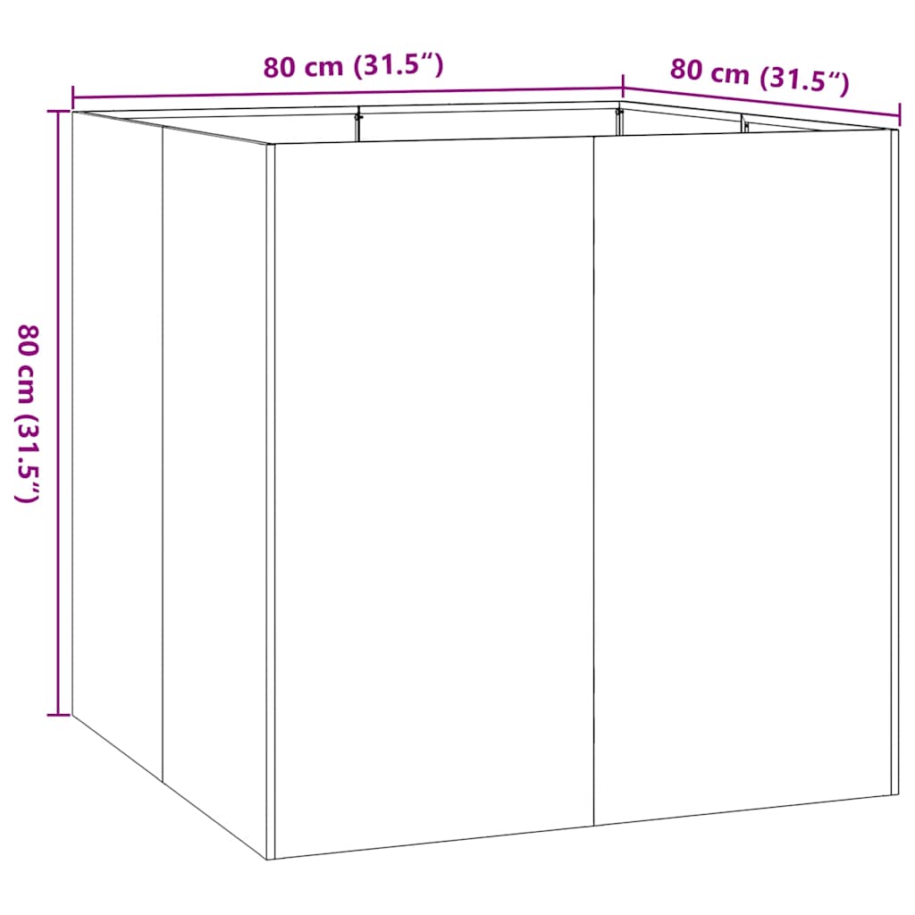 Jardinieră Antracit 80x80x80 cm Oțel