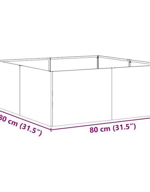 Încărcați imaginea în vizualizatorul Galerie, Jardinieră 80x80x30 cm oțel galvanizat
