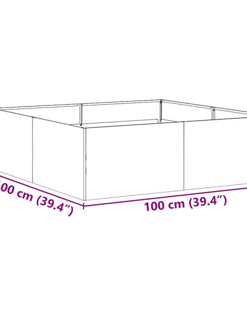 Загрузите изображение в средство просмотра галереи, Jardinieră 100x100x30 cm oțel galvanizat
