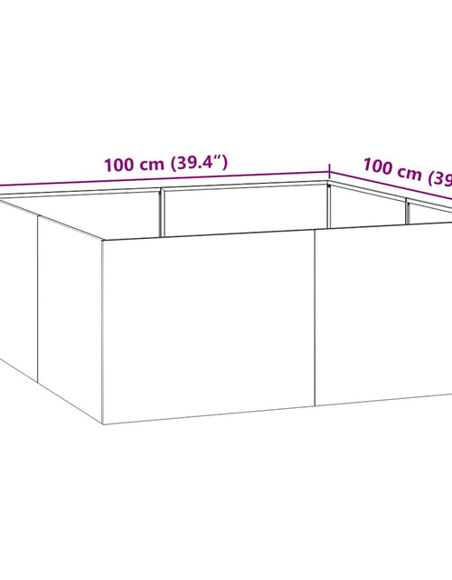 Загрузите изображение в средство просмотра галереи, Jardinieră verde măsline 100x100x40 cm oțel
