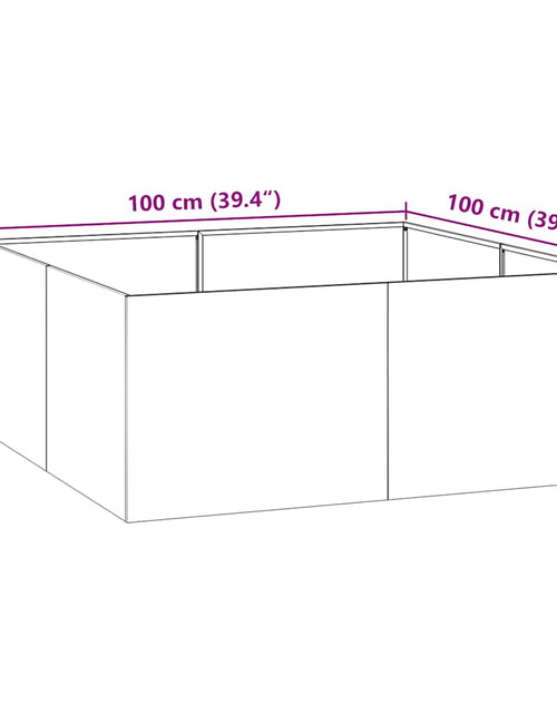Încărcați imaginea în vizualizatorul Galerie, Jardinieră 100x100x40 cm oțel inoxidabil
