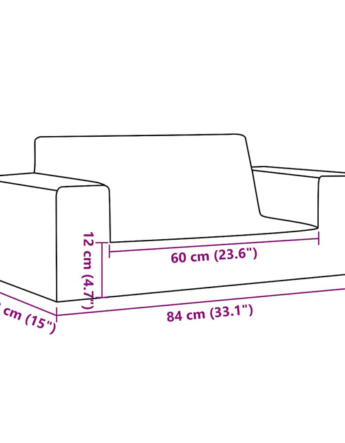 Загрузите изображение в средство просмотра галереи, Canapea pentru copii cu 2 locuri, crem, pluș moale

