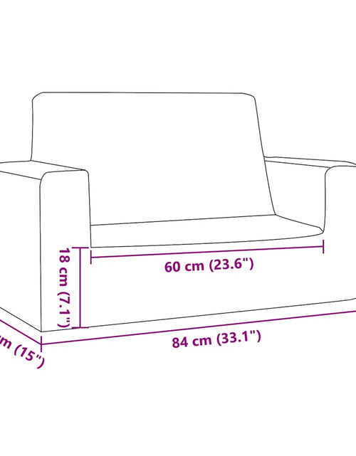 Загрузите изображение в средство просмотра галереи, Canapea pentru copii cu 2 locuri, antracit, pluș moale
