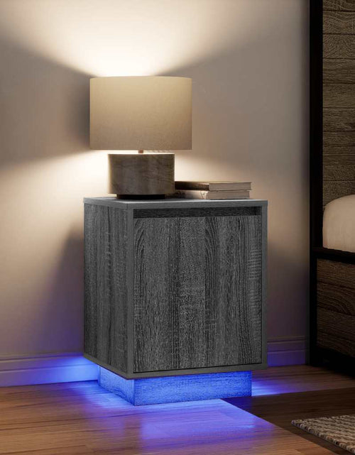 Загрузите изображение в средство просмотра галереи, Noptiera cu lumini LED Gri Sonoma 38x34x50 cm
