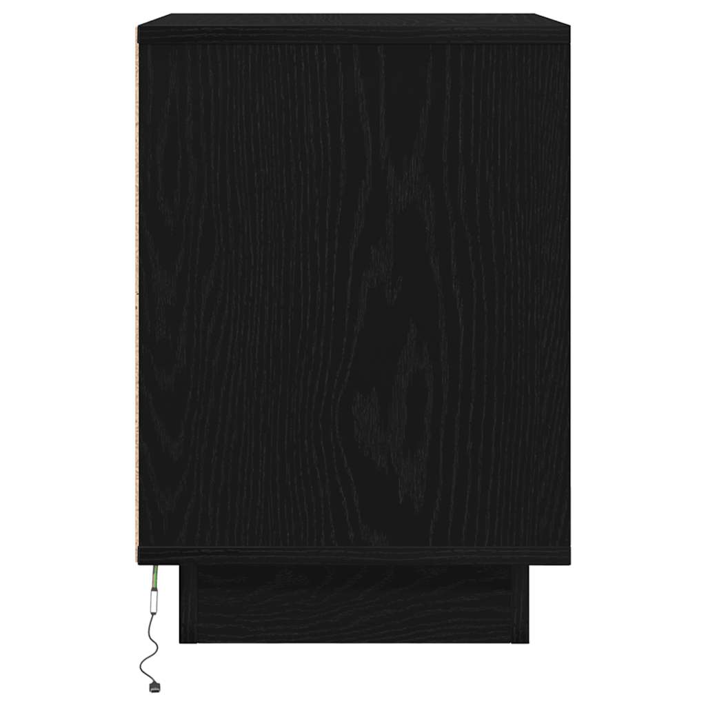 Noptiera cu lumini LED Negru 38x34x50 cm