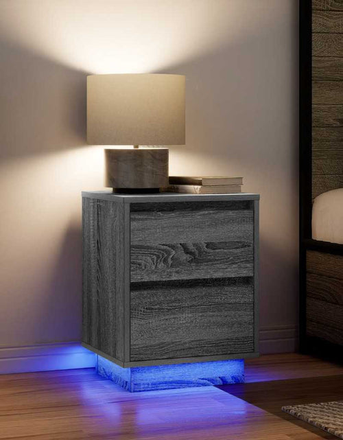 Загрузите изображение в средство просмотра галереи, Noptiera cu lumini LED Gri Sonoma 38x34x50 cm
