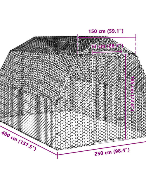 Încărcați imaginea în vizualizatorul Galerie, Pui de găină 2,5x4x2,25 m Oțel galvanizat
