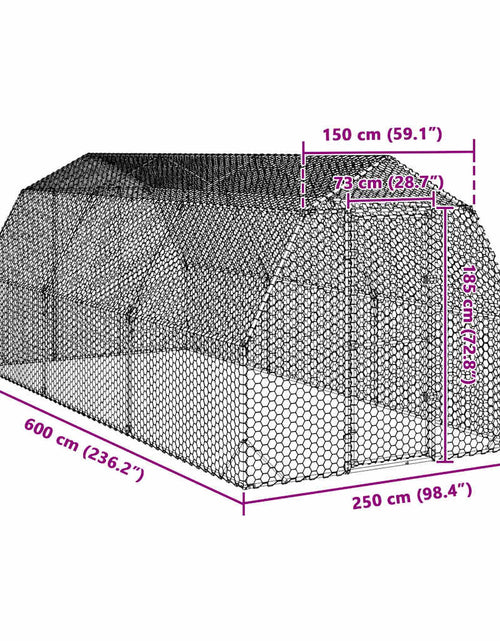 Încărcați imaginea în vizualizatorul Galerie, Pui de găină 2,5x6x2,25 m Oțel galvanizat
