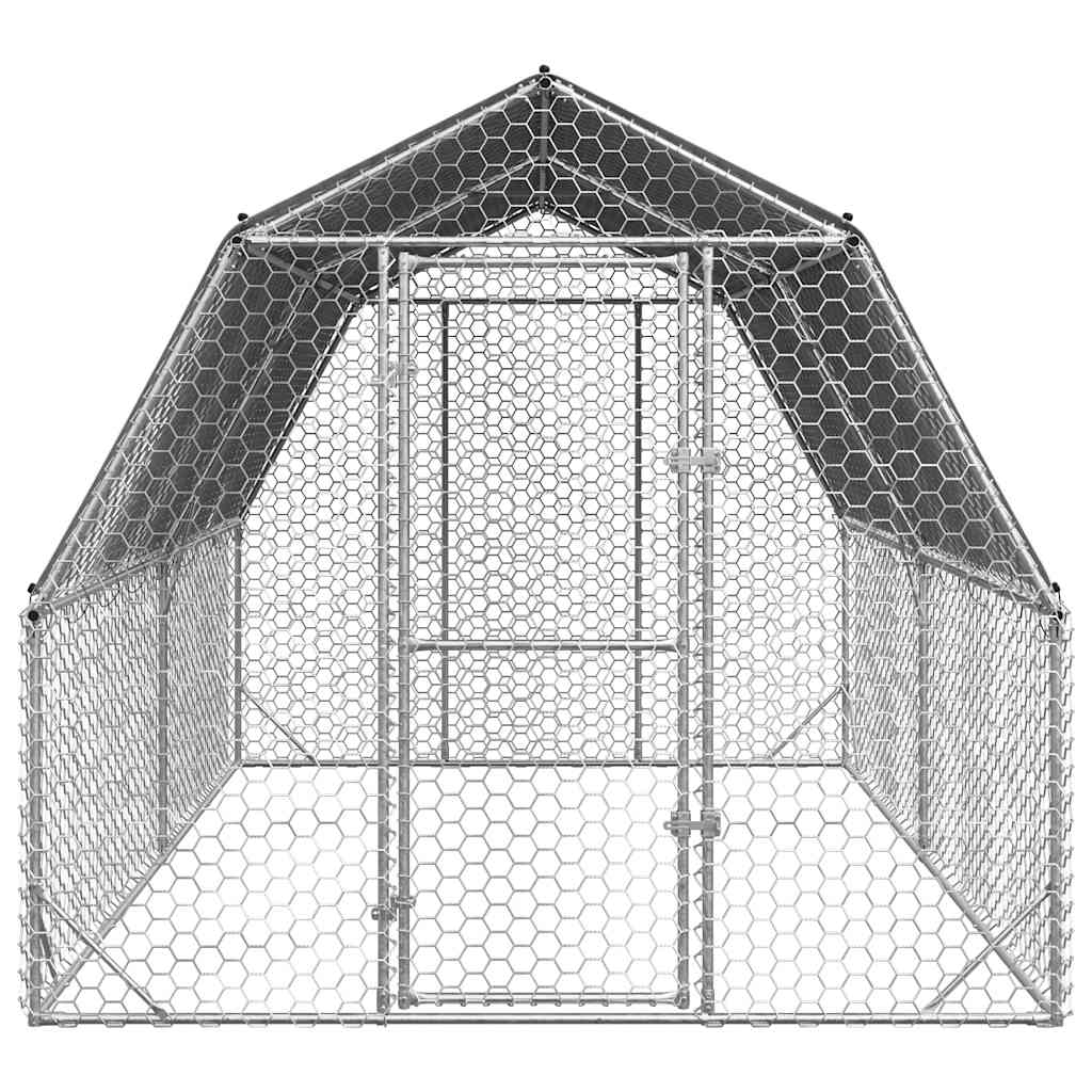 Pui de găină cu acoperiș 2,5x4x2,25 m oțel galvanizat