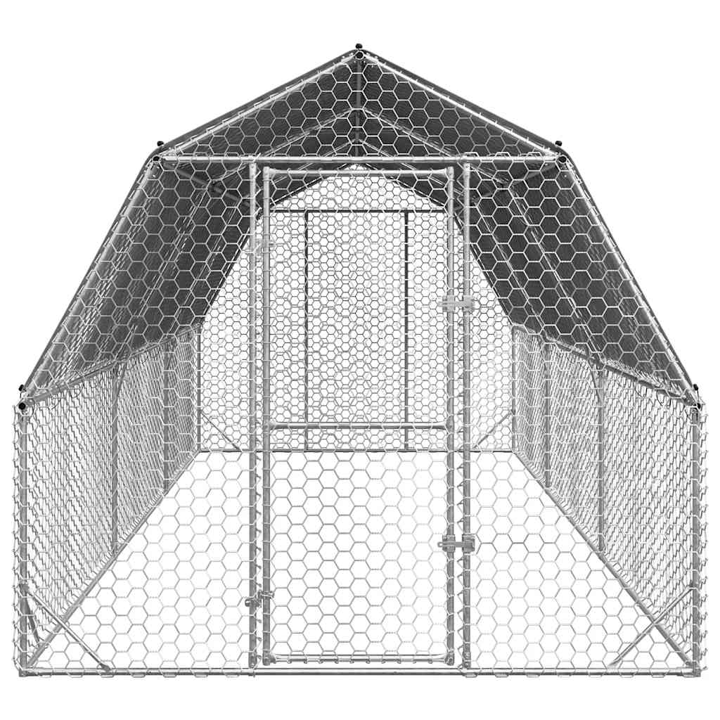 Pui de găină cu acoperiș 2,5x6x2,25 m oțel galvanizat