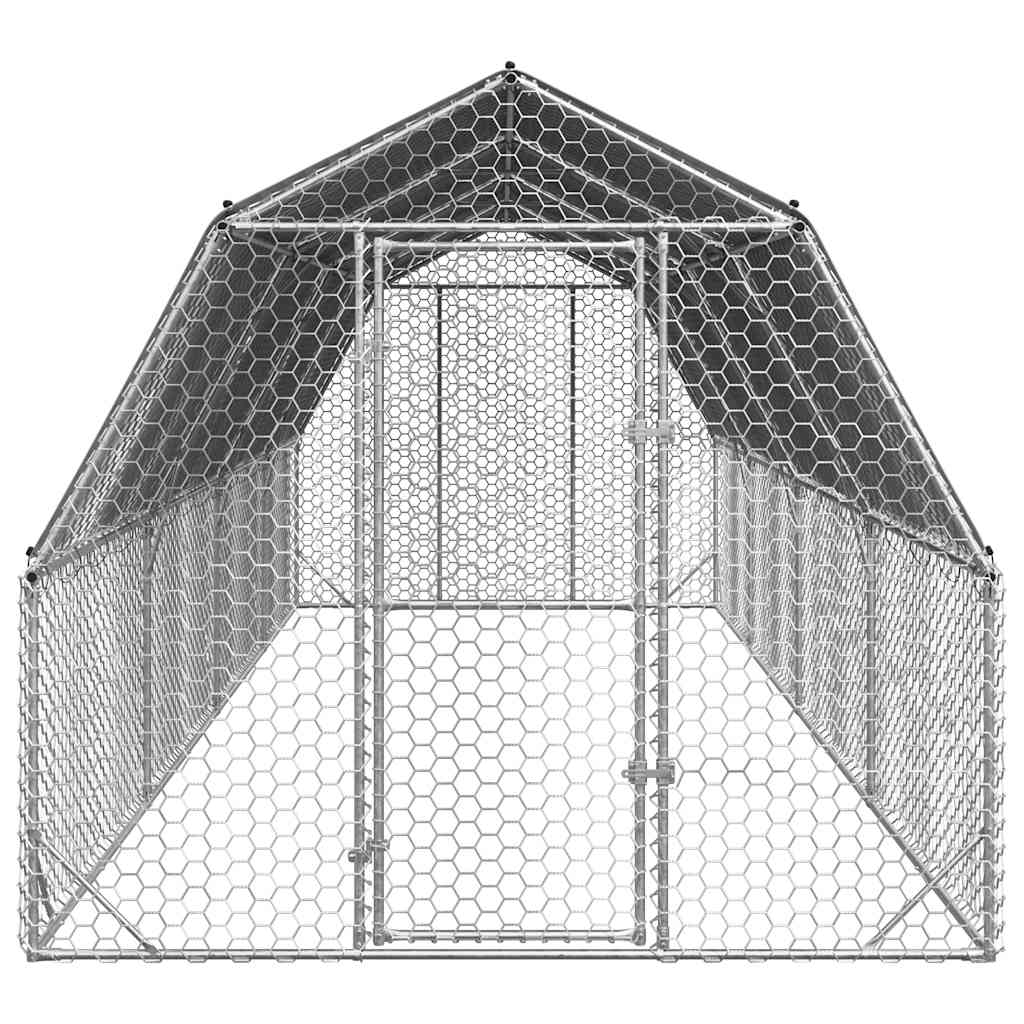 Pui de găină cu acoperiș 2,5x8x2,25 m oțel galvanizat