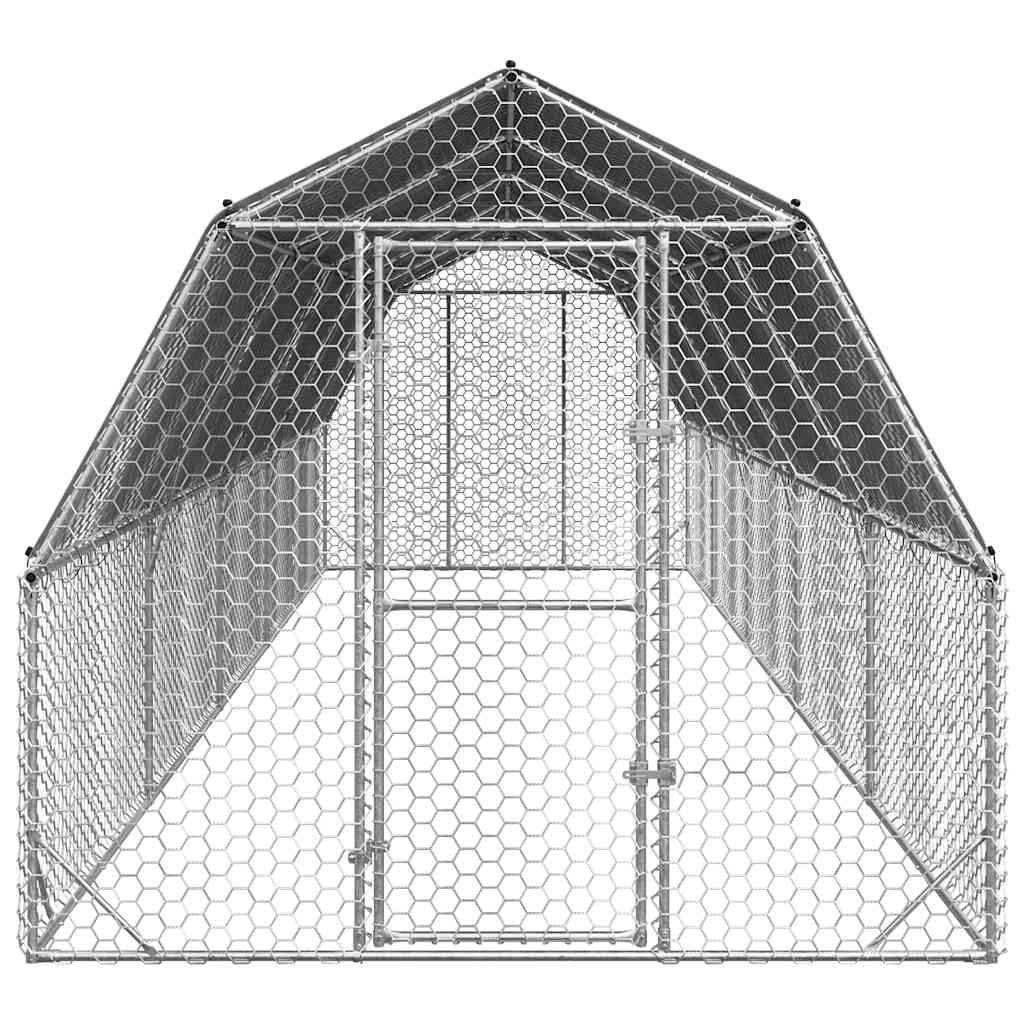 Pui de găină cu acoperiș 2,5x10x2,25 m oțel galvanizat