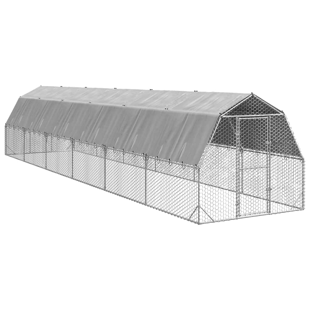 Pui de găină cu acoperiș 2,5x12x2,25 m oțel galvanizat