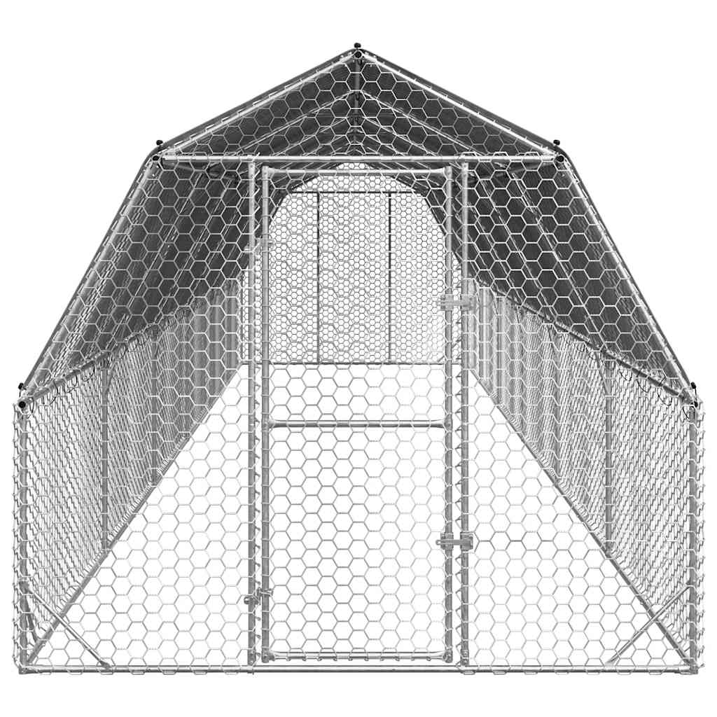 Pui de găină cu acoperiș 2,5x12x2,25 m oțel galvanizat