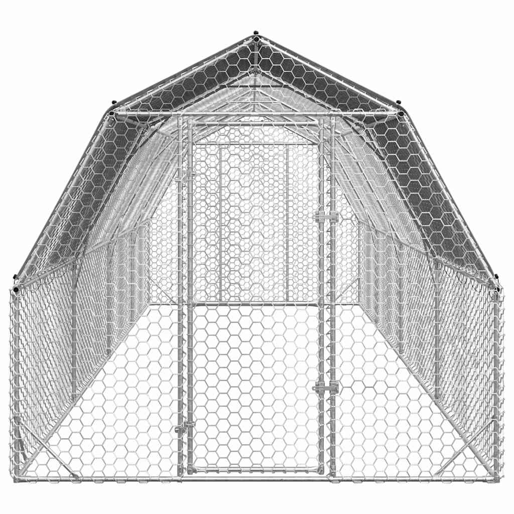 Pui de găină cu acoperiș 2,5x8x2,25 m oțel galvanizat