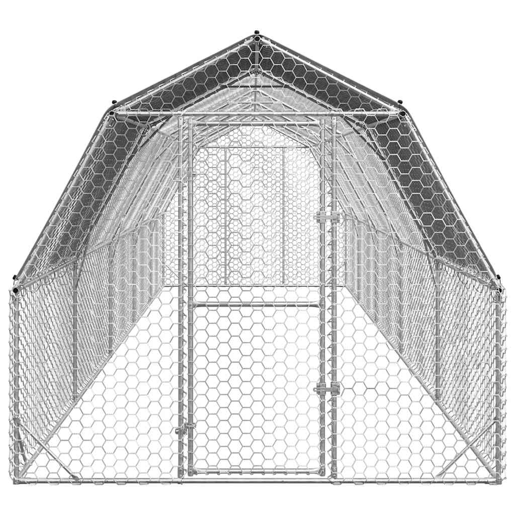 Pui de găină cu acoperiș 2,5x10x2,25 m oțel galvanizat