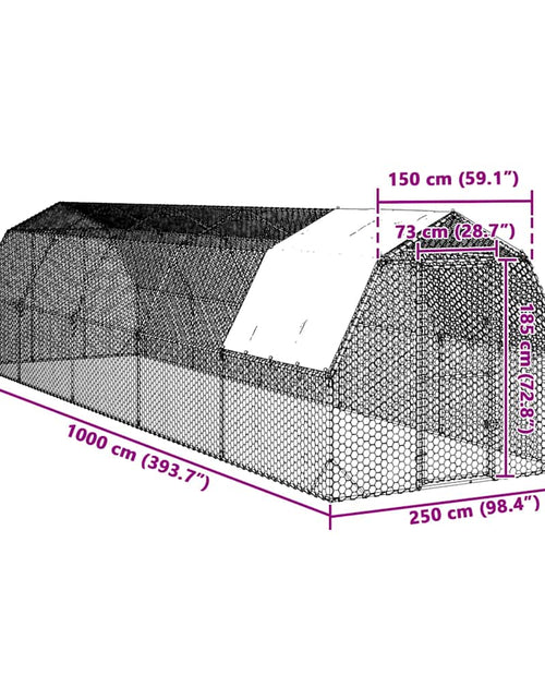 Загрузите изображение в средство просмотра галереи, Pui de găină cu acoperiș 2,5x10x2,25 m oțel galvanizat
